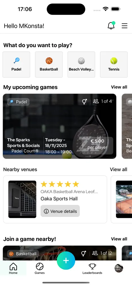 DRAFA app home screen